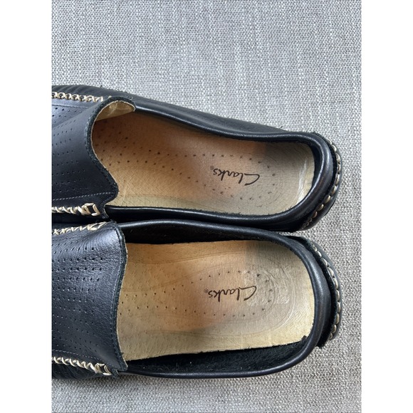 Clark's Perforated Leather Driving Shoes Men's 11M Black Preppy City Casual - Picture 6 of 11